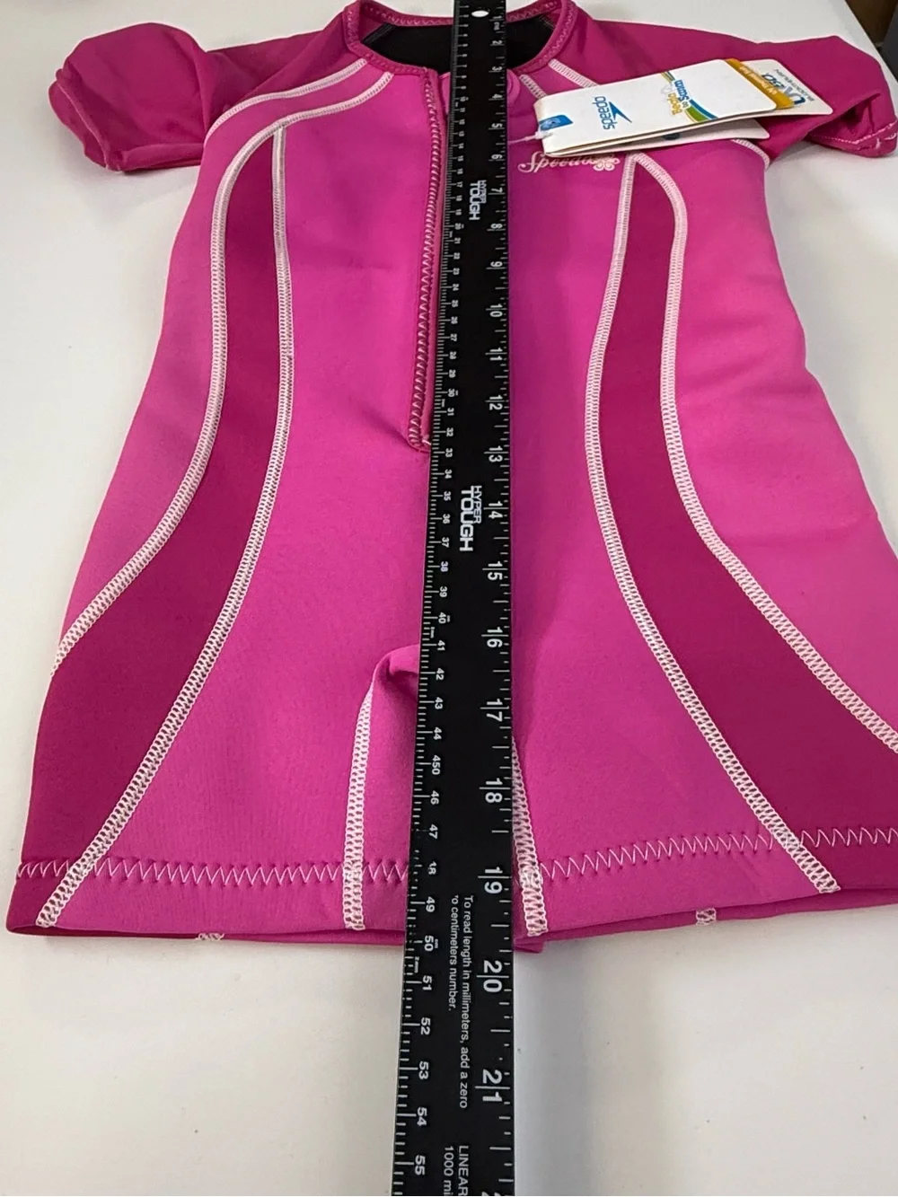 Speedo Girls' Magenta Short Sleeve Neoprene Swim Romper size 4t
